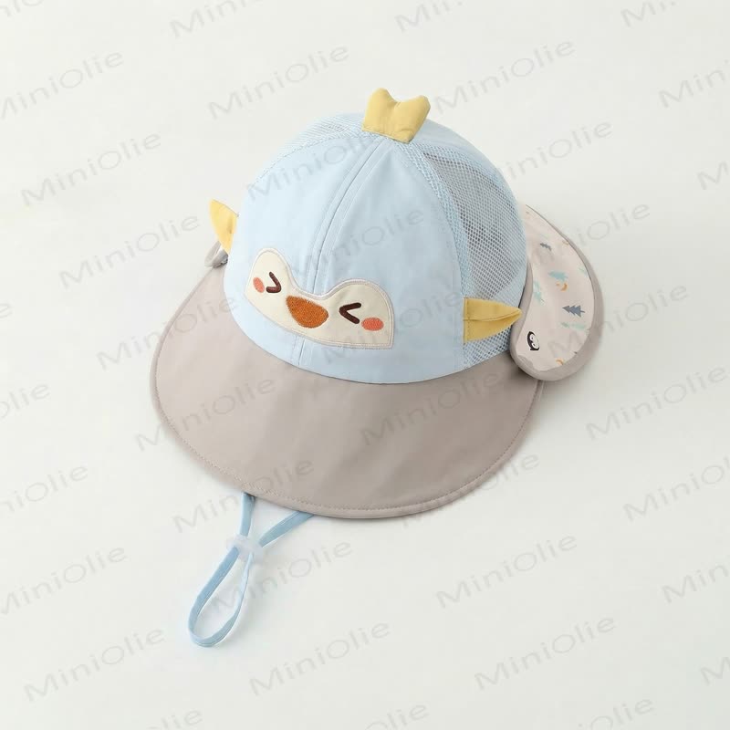 Baby Animal Sun Protection Hat - Blue Penguin - 8M-3T - image 1