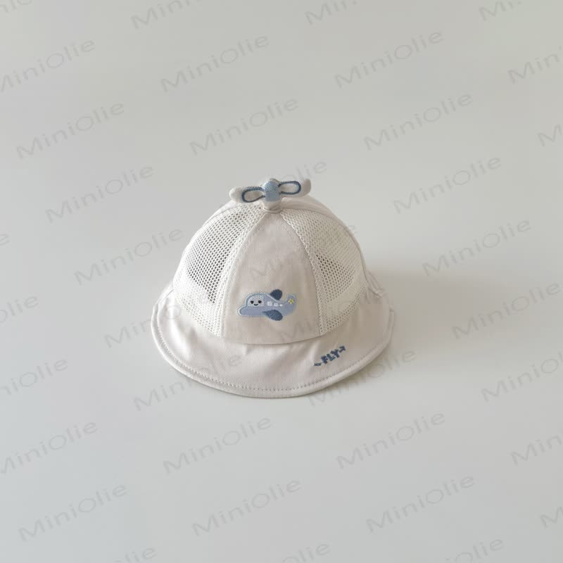 Baby Airplane Bucket Hat - Beige - 3-20M - image 2