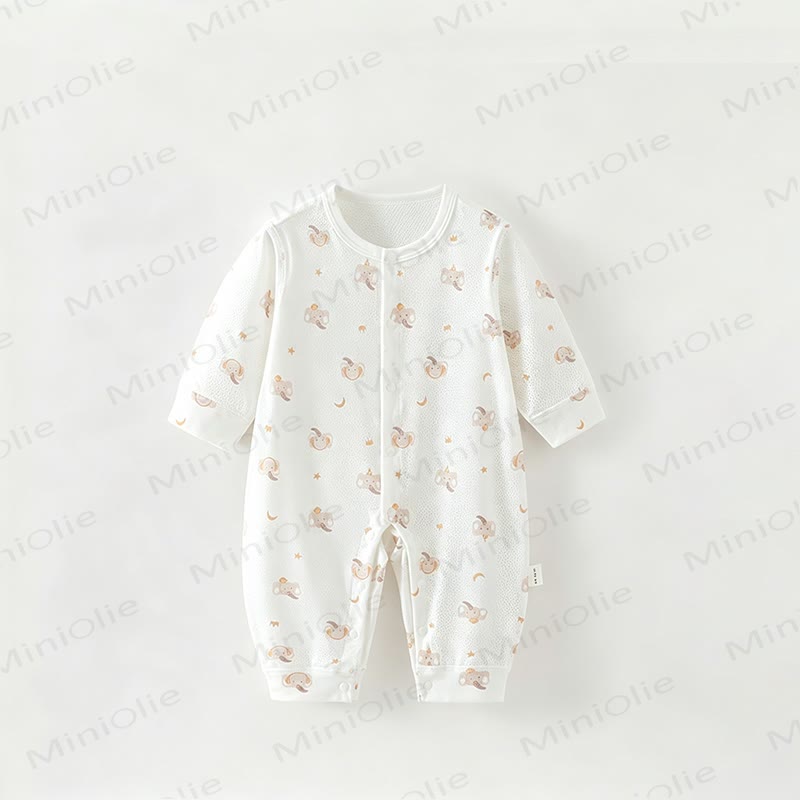Baby Fruit Print Long Sleeves Romper - White Elephant - 18-24M - image 2