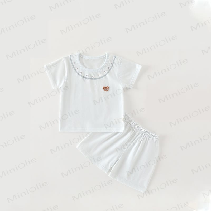 Baby Bear Print and Shorts 2-Piece Set - Cyan - 2-3T - image 2