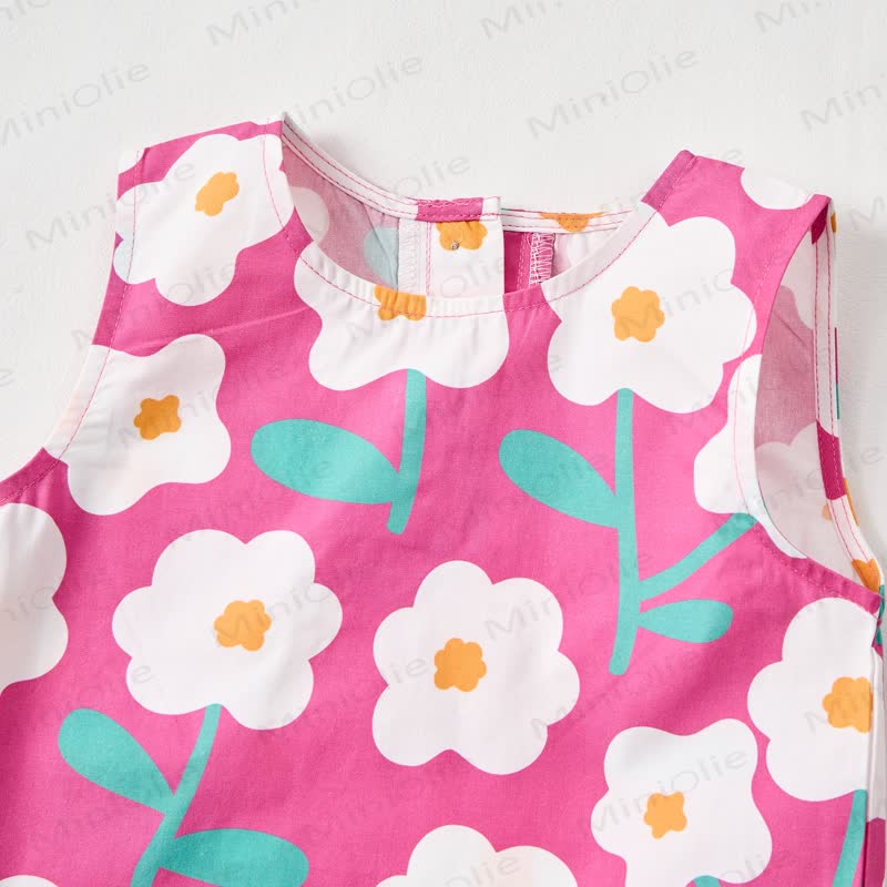 Baby Toddler Pink Daisy Print Sleeveless 2-piece Set - image 2