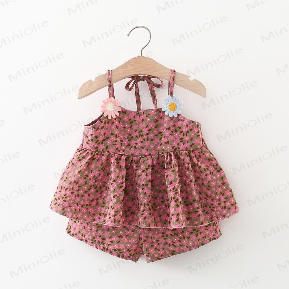 Baby Toddler Daisy Floral Sleeveless Set - Red - 2-3T - image 1
