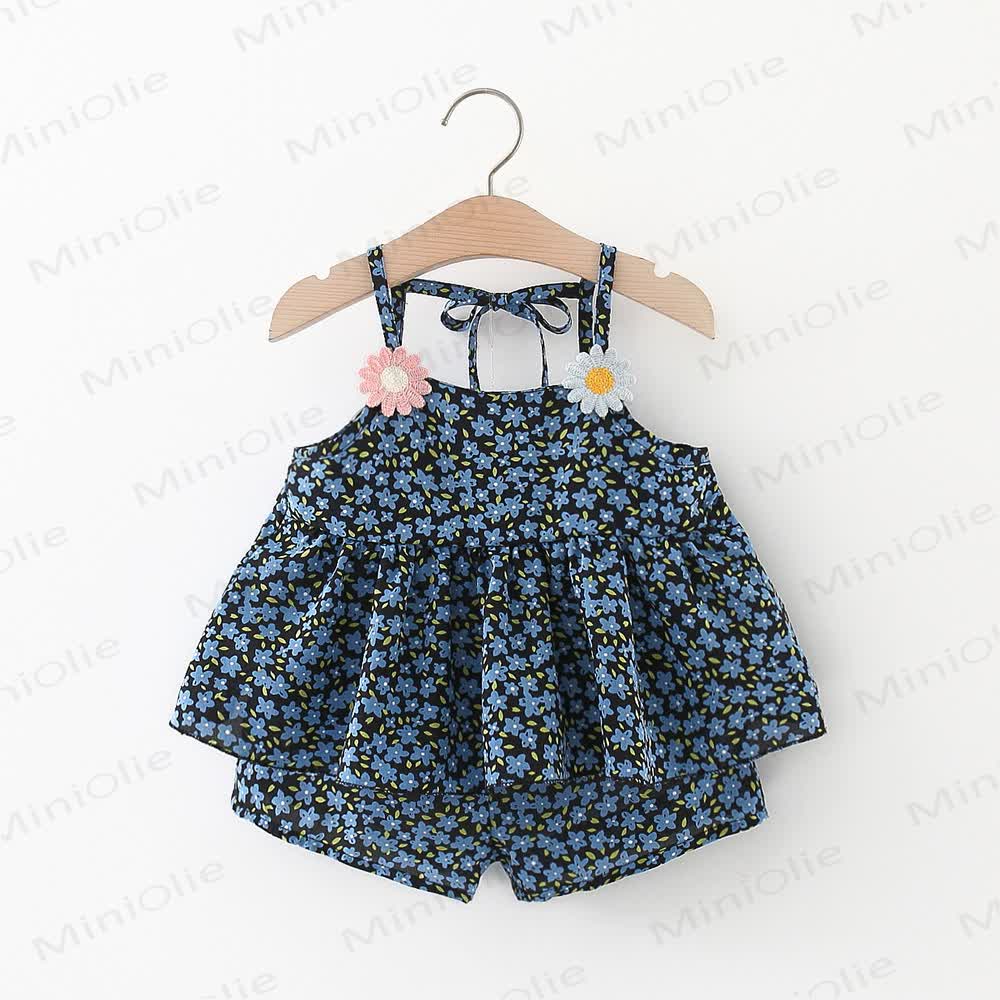 Baby Toddler Daisy Floral Sleeveless Set - Blue - 2-3T - image 2