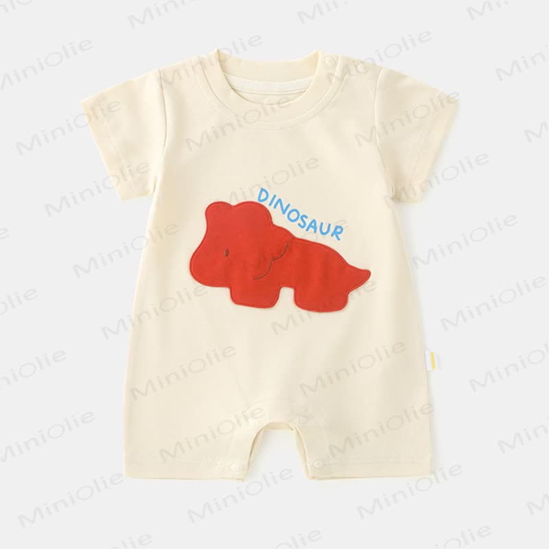 Baby Dino Applique Romper - Beige - 2-3T - image 3