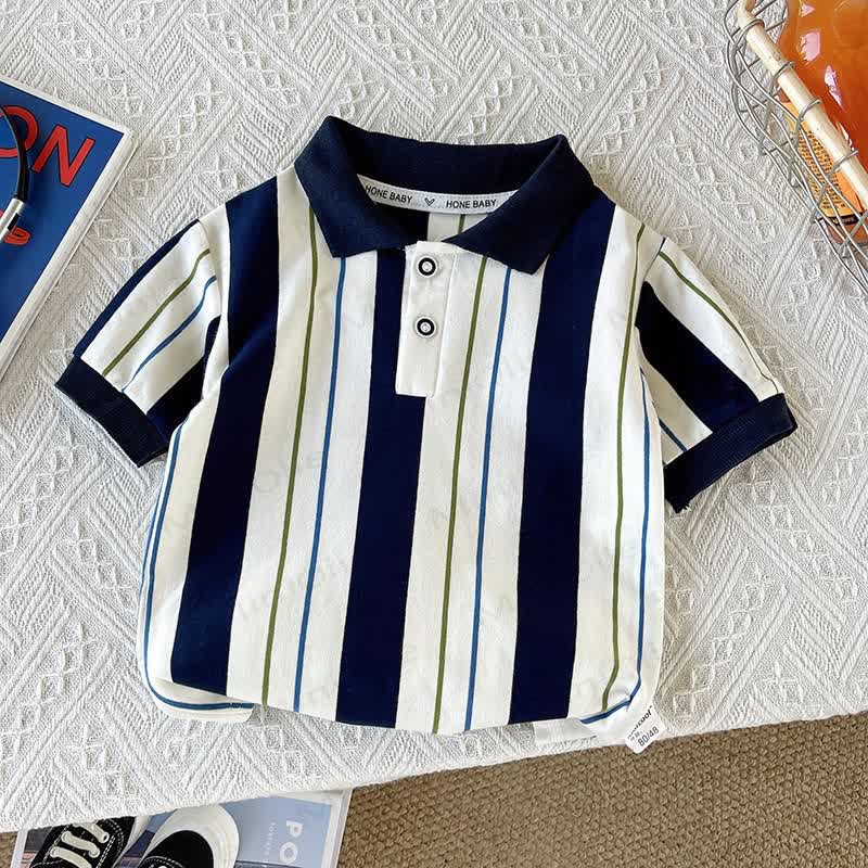 Baby Boys Striped Polo Shirt and Shorts 2 Piece Set - image 2