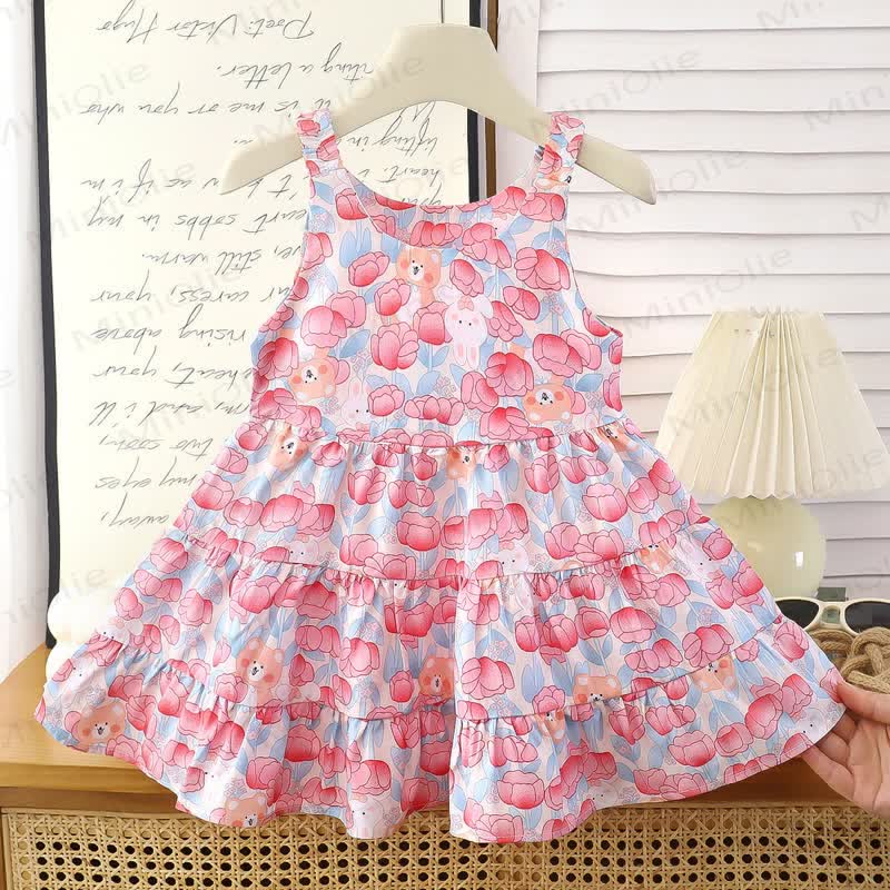 Toddler Girl Floral Sleeveless Summer Dress - Pink - 10-11T - image 2