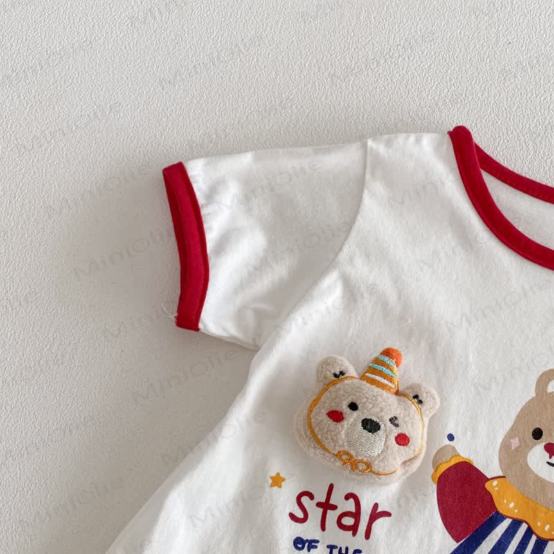 Baby Cotton Bear Print Romper with Hat - image 5