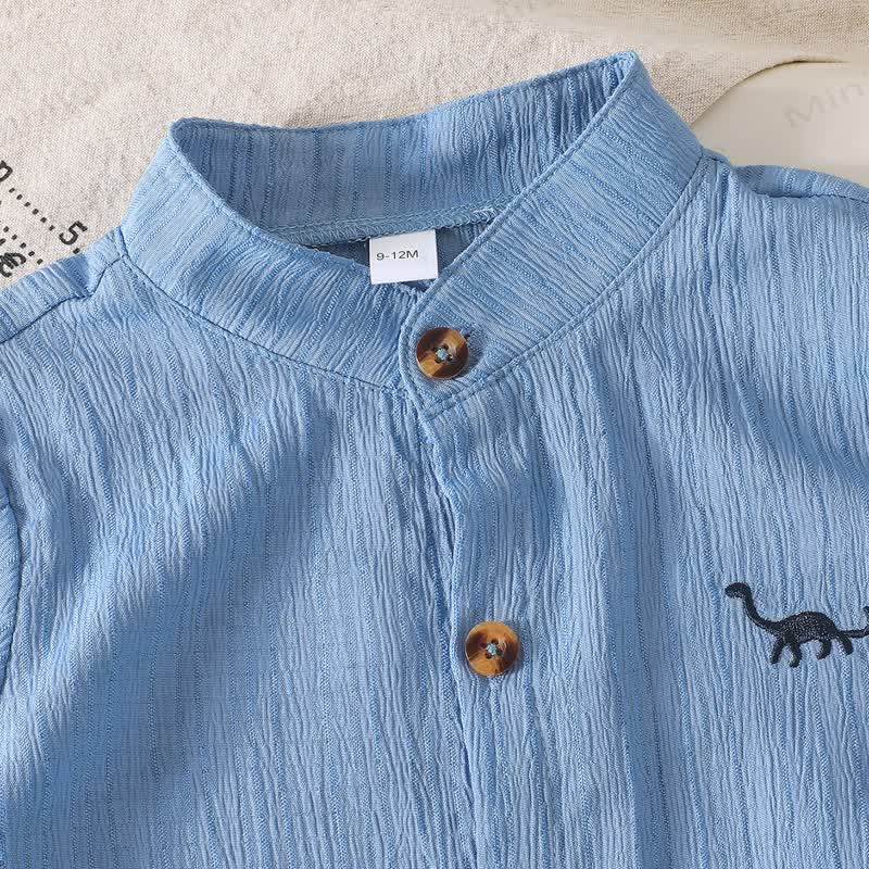 Baby Boy Solid Color Short-Sleeve Set - image 3