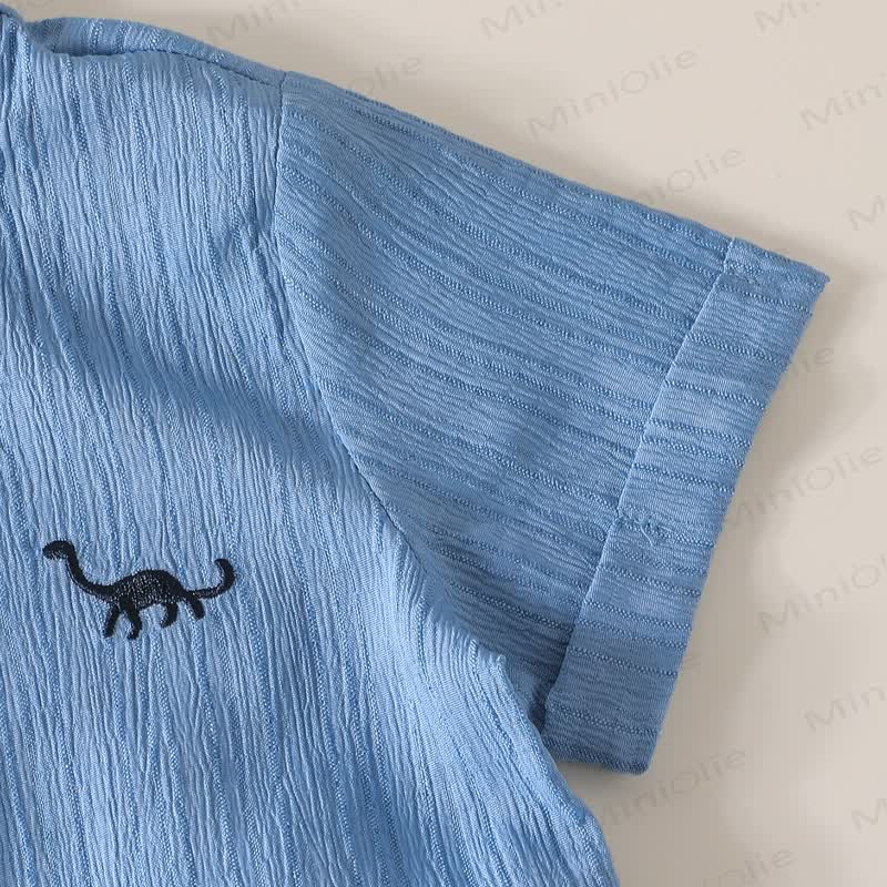 Baby Boy Solid Color Short-Sleeve Set - image 4