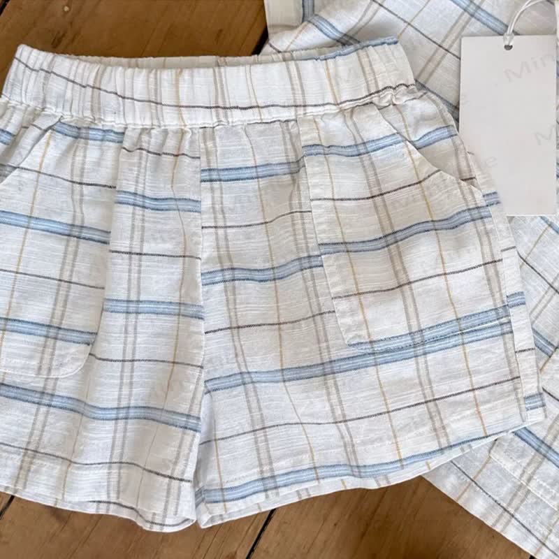 Baby Boys Cotton Plaid Bear Embroidery Shirt and Shorts 2-piece Set - image 4