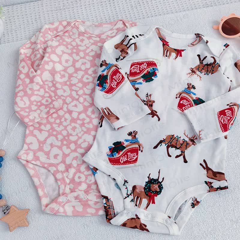 Baby Cotton Cartoon Print Short Sleeve Bodysuit - image 2