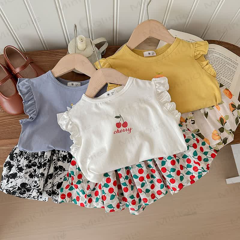 Toddler Girl Floral Fruit/Animal Print Sleeveless Set - image 2
