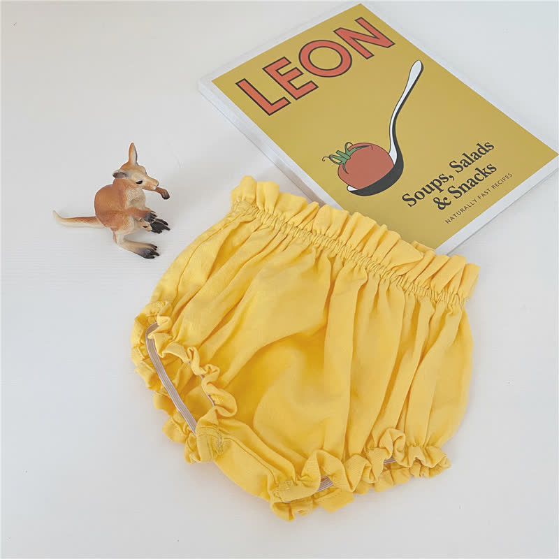 Baby Girls Cotton Bubble Bloomers Shorts - Yellow - 18-24M - image 2