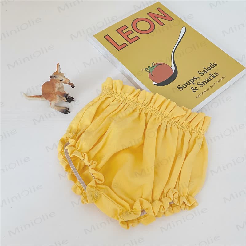 Baby Girls Cotton Bubble Bloomers Shorts - Yellow - 18-24M - image 2