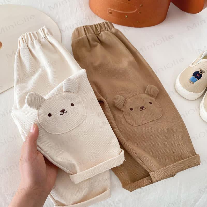 Baby Toddler Cotton Bear Embroidery Pants - image 1