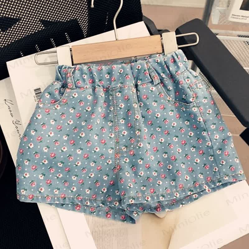 Toddler Girl Denim Floral Sleeveless Set - image 6