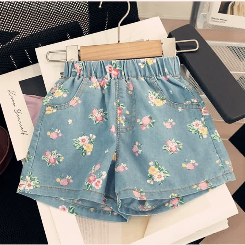 Toddler Girl Denim Floral Sleeveless Set - image 10