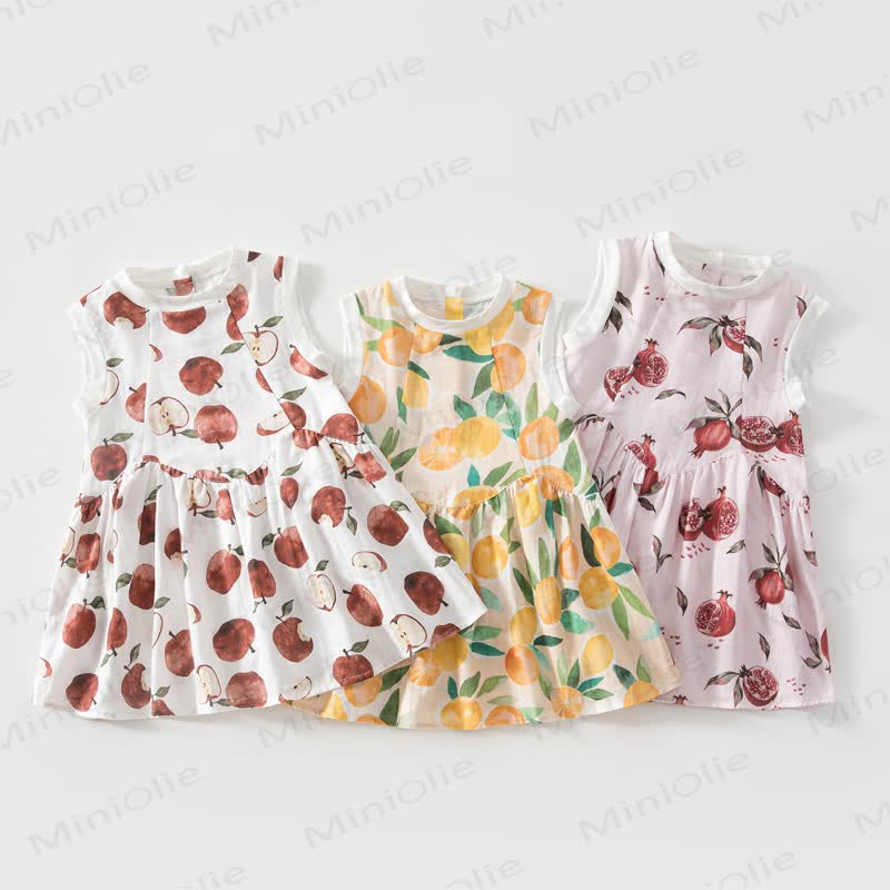 Toddler Baby Girl Fruit Print Sleeveless Dress - image 1