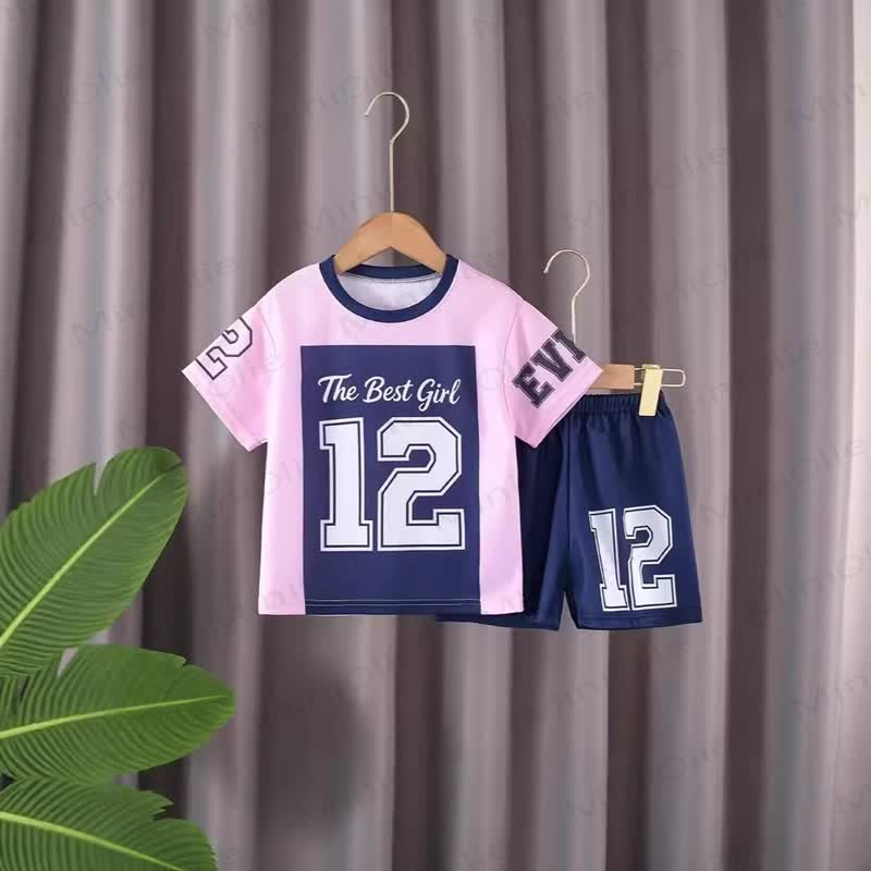 THE BEST GIRL Toddler Sport Short-Sleeve Set - Blue - 10-11T - image 3