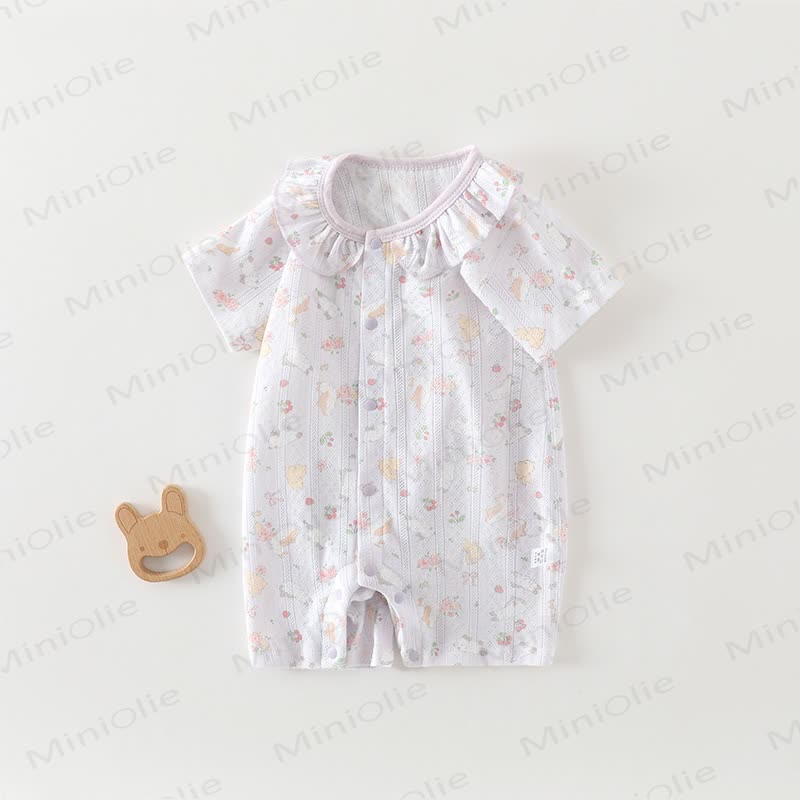 Baby Cotton Animal Print Romper - Purple - 18-24M - image 6