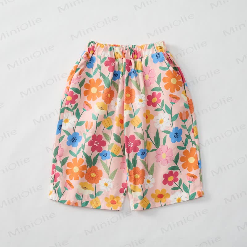 Baby Toddler Pink Flower Print Pants - image 2