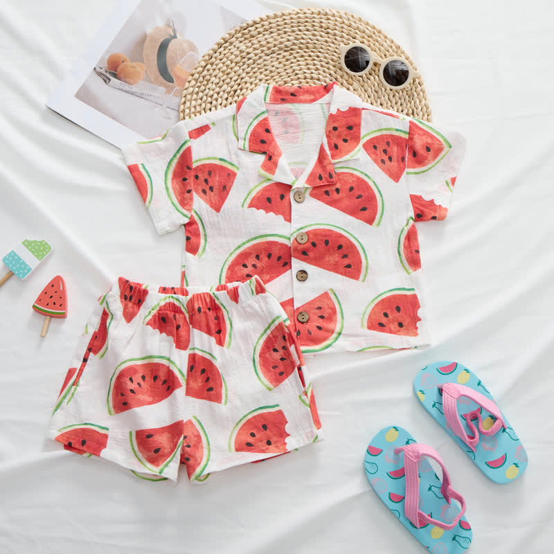 Toddler Baby White Watermelon Shirt and Shorts 2-piece Set - image 2