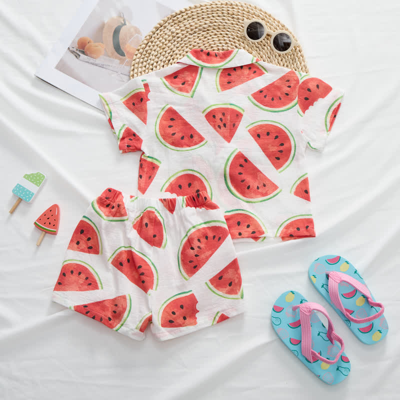 Toddler Baby White Watermelon Shirt and Shorts 2-piece Set - image 3