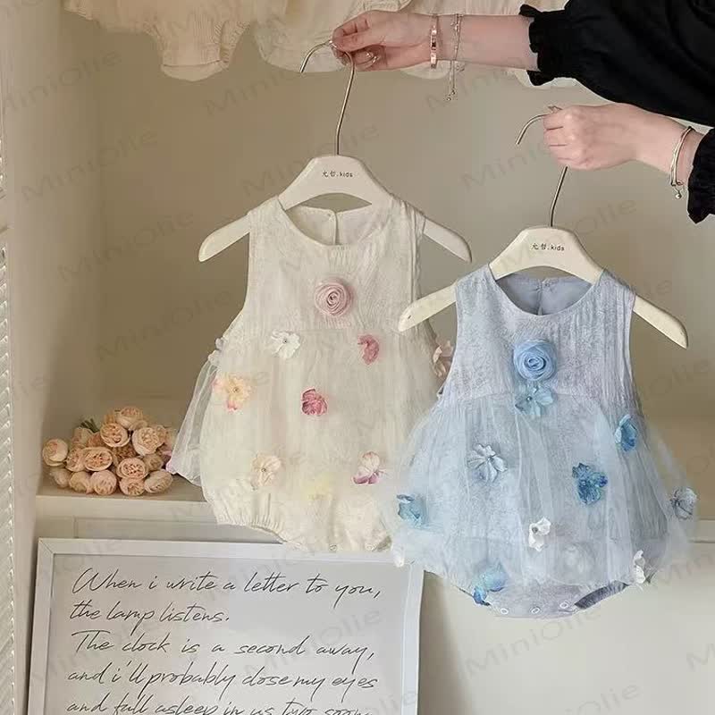 Baby Floral Tulle Party Bodysuit - image 1