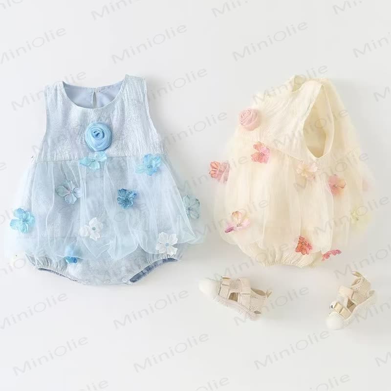 Baby Floral Tulle Party Bodysuit - image 3