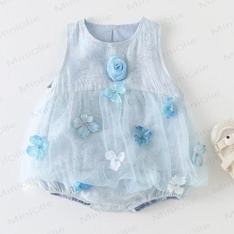 Baby Floral Tulle Party Bodysuit - Blue - 18-24M - image 5