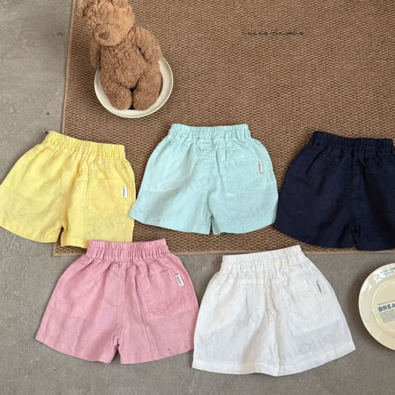 Toddler Kid Solid Color Linen Elastic Waist Shorts or Outwear Top - image 1