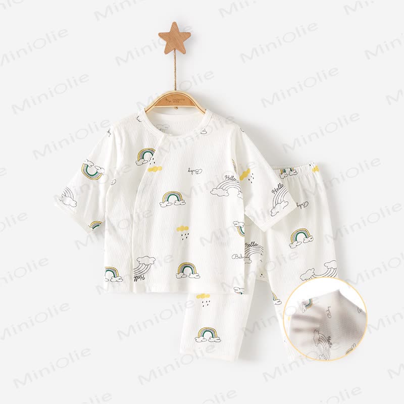 Baby Floral Print Short-Sleeve Set - White Rainbow - 2-3T - image 3