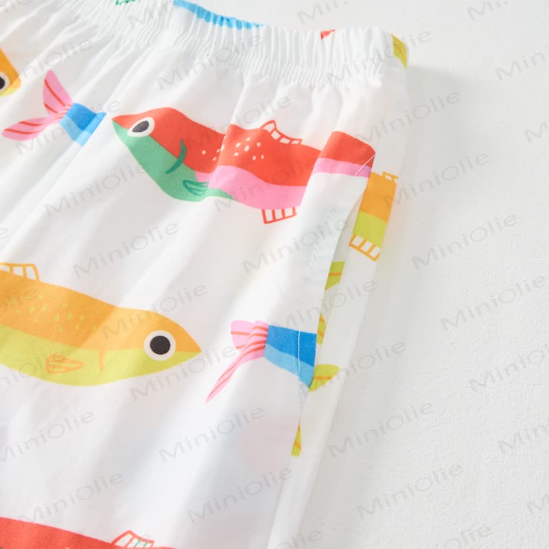 Baby Toddler Fish Print White Sleeveless 2-piece Set - image 6