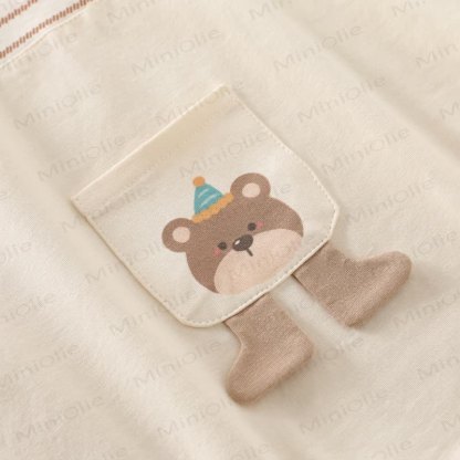 Baby Bear Pocket Stripe Cotton Bodysuit - image 4