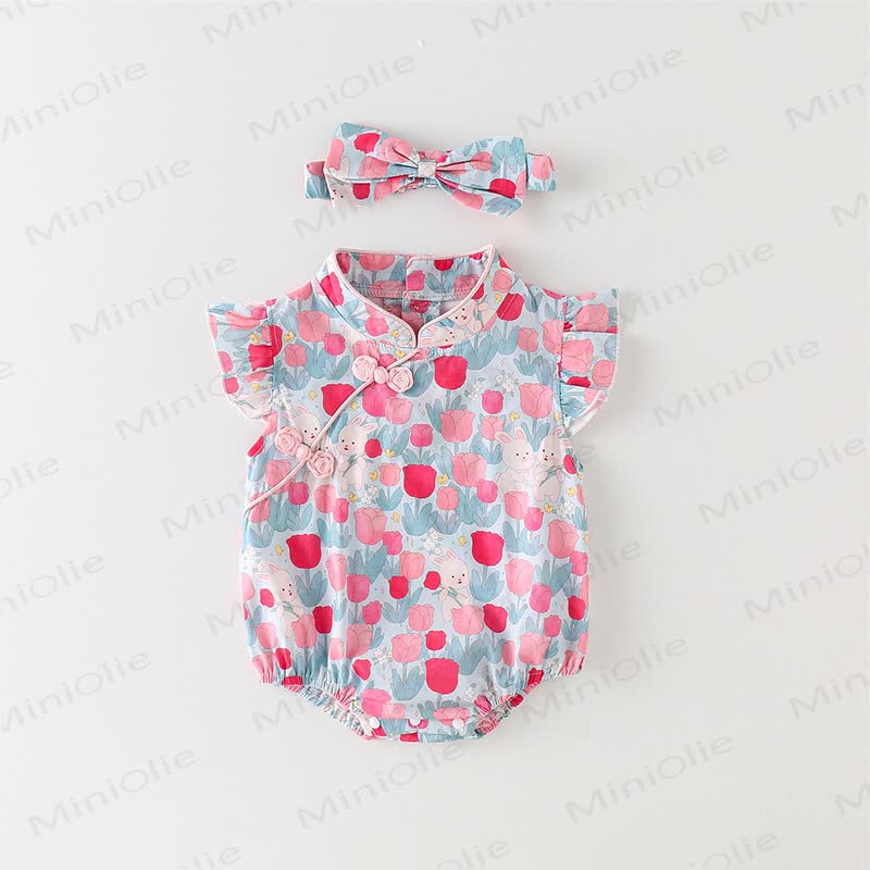 Baby Tulip Bunny Bodysuit with Headband - image 2