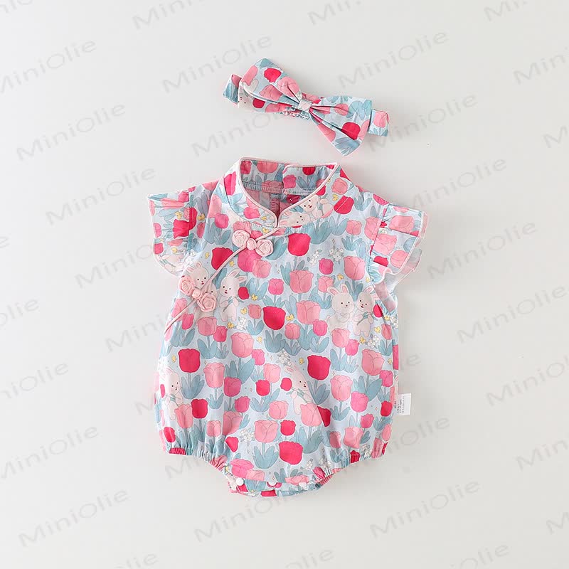 Baby Tulip Bunny Bodysuit with Headband - image 3