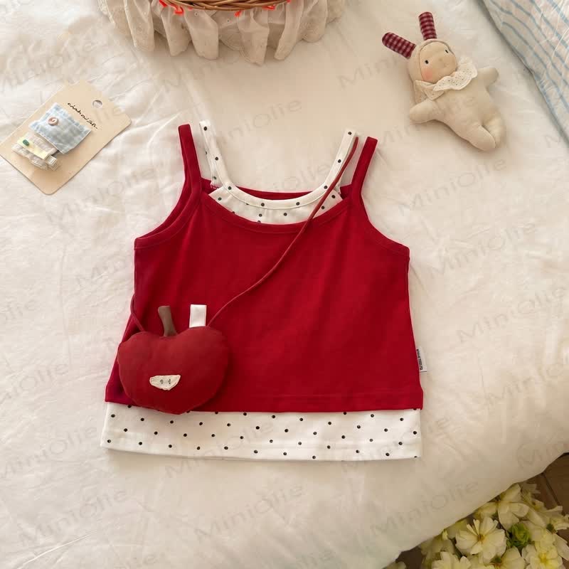 Toddler Girl Apple Dot Sleeveless Set - image 2