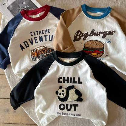 Toddler Kid Cotton Cartoon Embroidery Long Sleeve Top - image 1