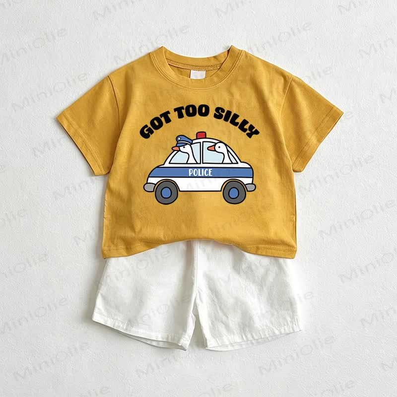 GOT TOO SILLY Baby Tee and Shorts 2-Piece Set - Yellow&White - 3-5T - image 1