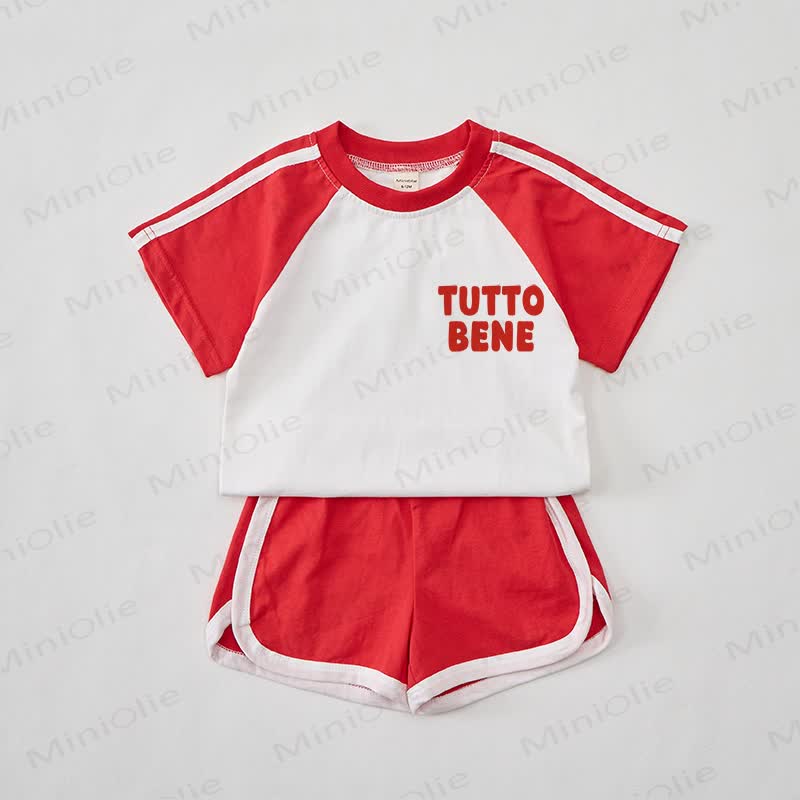 TUTTO BENE Baby T-shirt and Shorts Set - Red - 2-3T - image 1