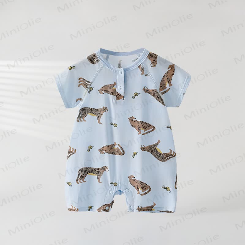 Baby Animal Print Romper - Blue Leopard - 18-24M - image 4