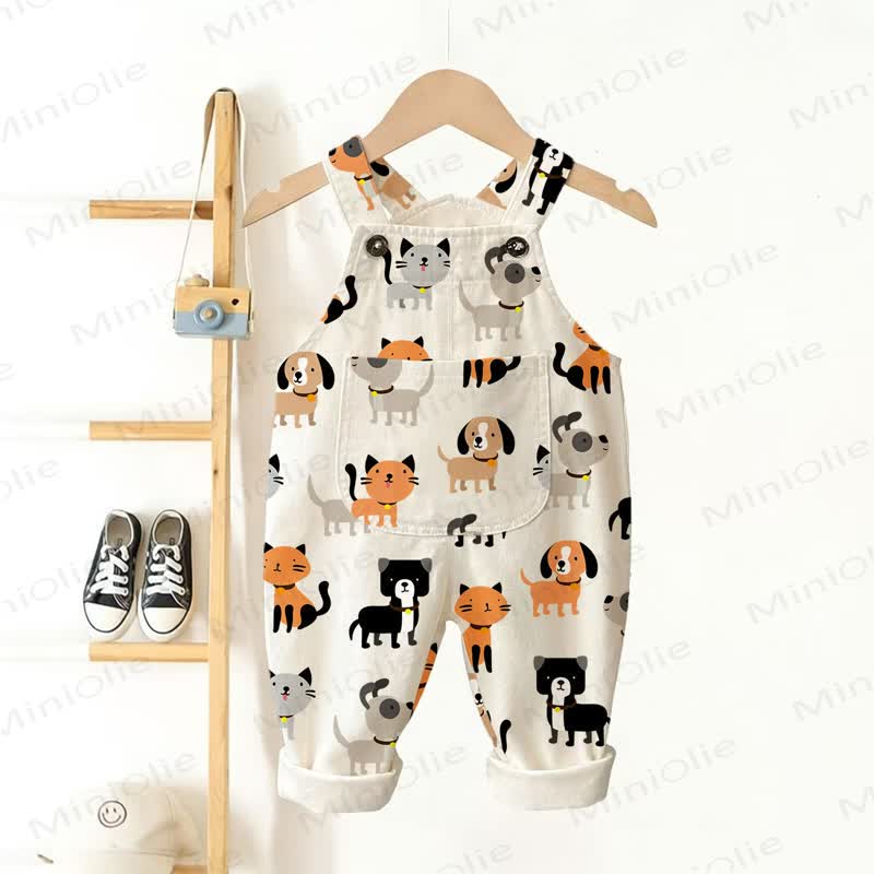 Baby Toddler Animal White Overalls  - White - 3-5T - image 1