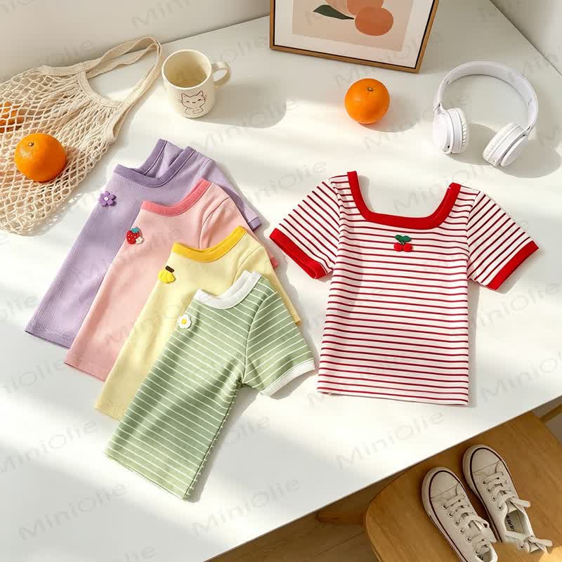 Toddler Baby Girls Flower/Fruit Patch T-Shirt - image 1
