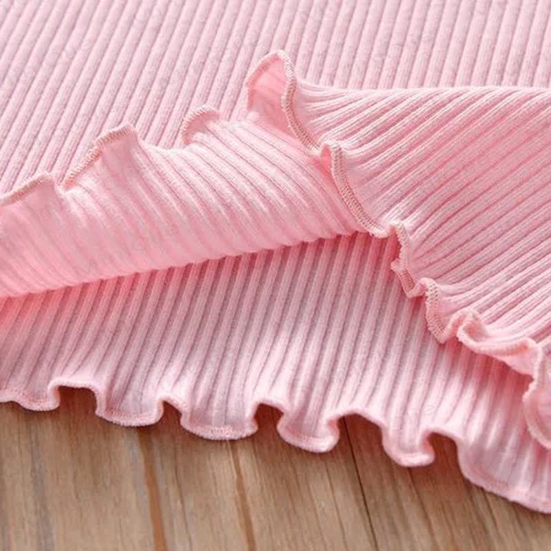Toddler Baby Girl Ribbed Animal Embroidered Ruffle Trim T-Shirt - image 10