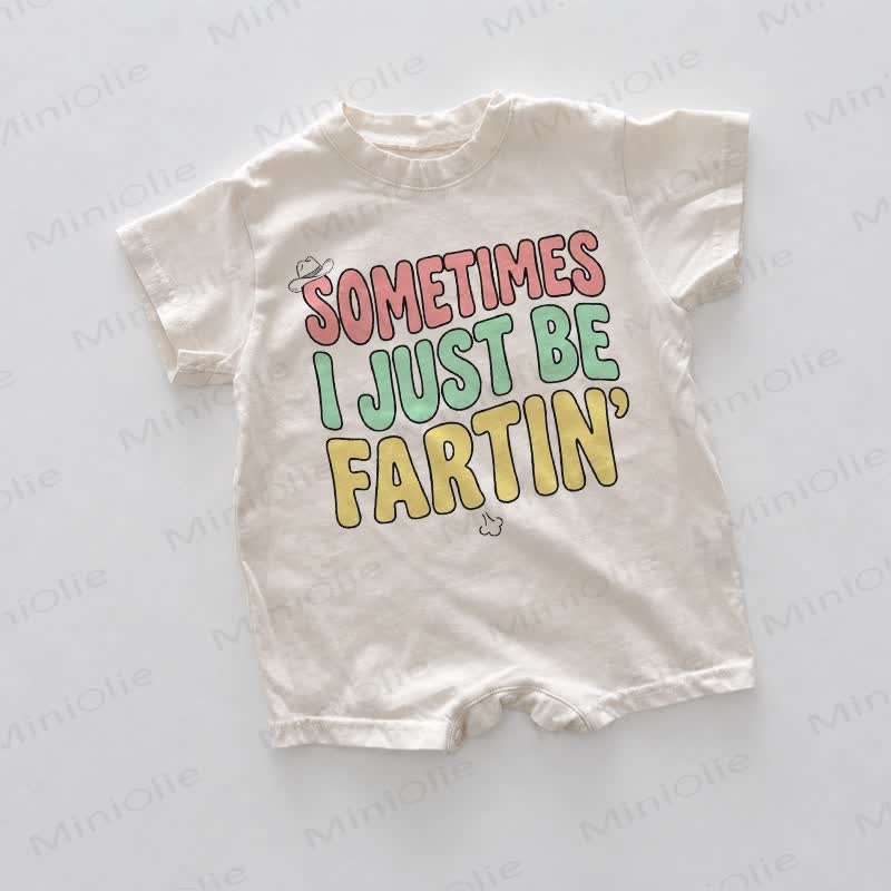 SOMETIMES I JUST BE FARTIN' Baby White Slogan Romper - White - 18-24M - image 1