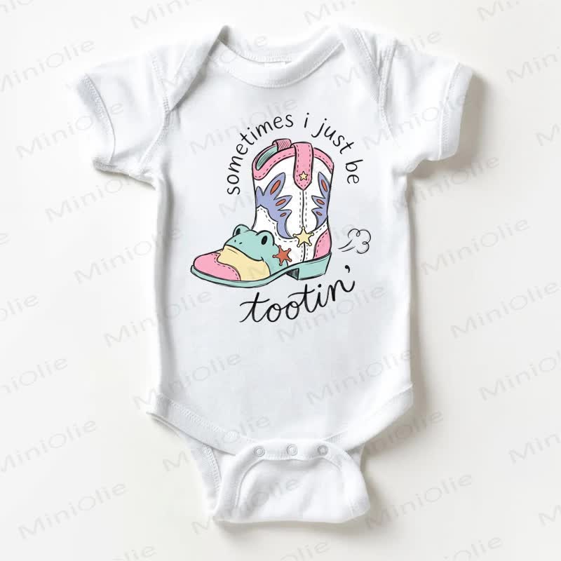 SOMETIMES I JUST BE TOOTIN' Baby White Bodysuit - White - 18-24M - image 1
