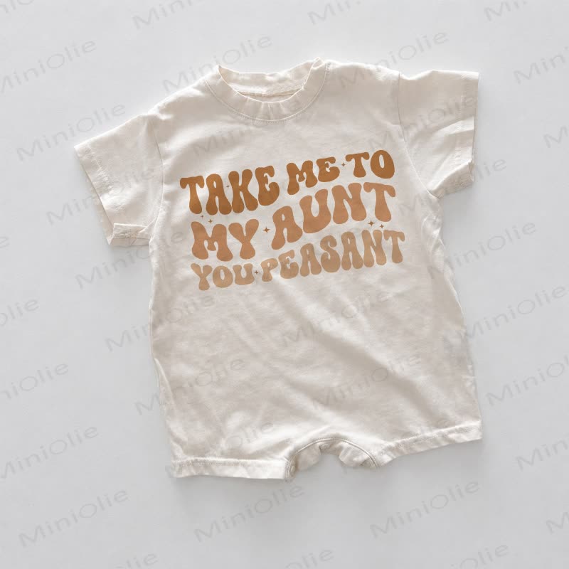 TAKE ME TO MY AUNT YOU PEASANT Baby White Romper - White - 18-24M - image 1