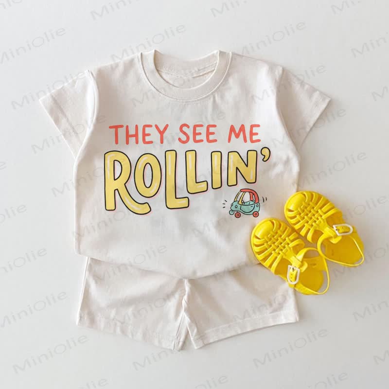 THEY SEE ME ROLLIN' Baby 2-piece White Set - White - 18-24M - image 1