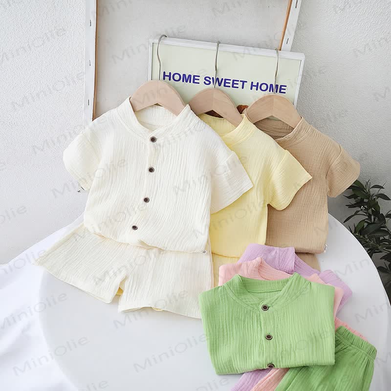 Toddler Solid Color Short-Sleeve Set - image 1