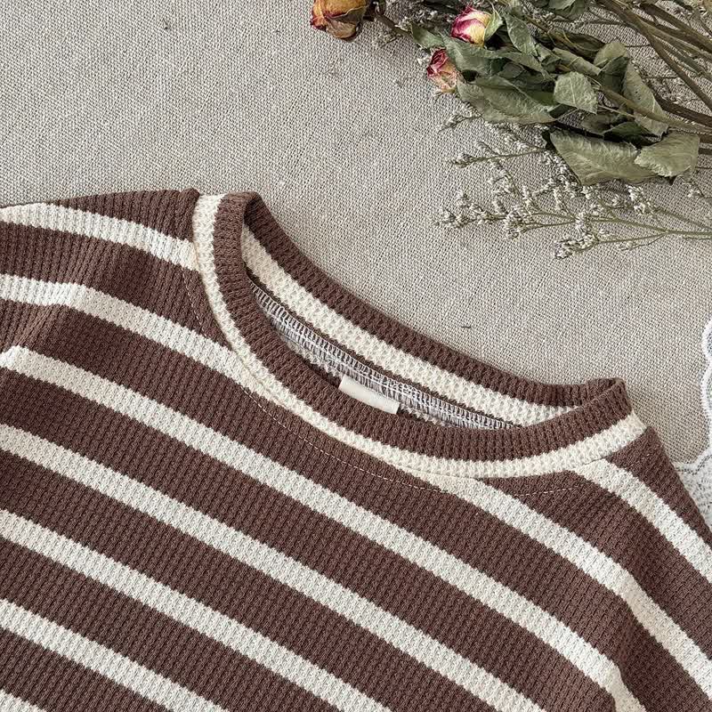 Baby Stripe Knitted Short-Sleeve Set - image 6